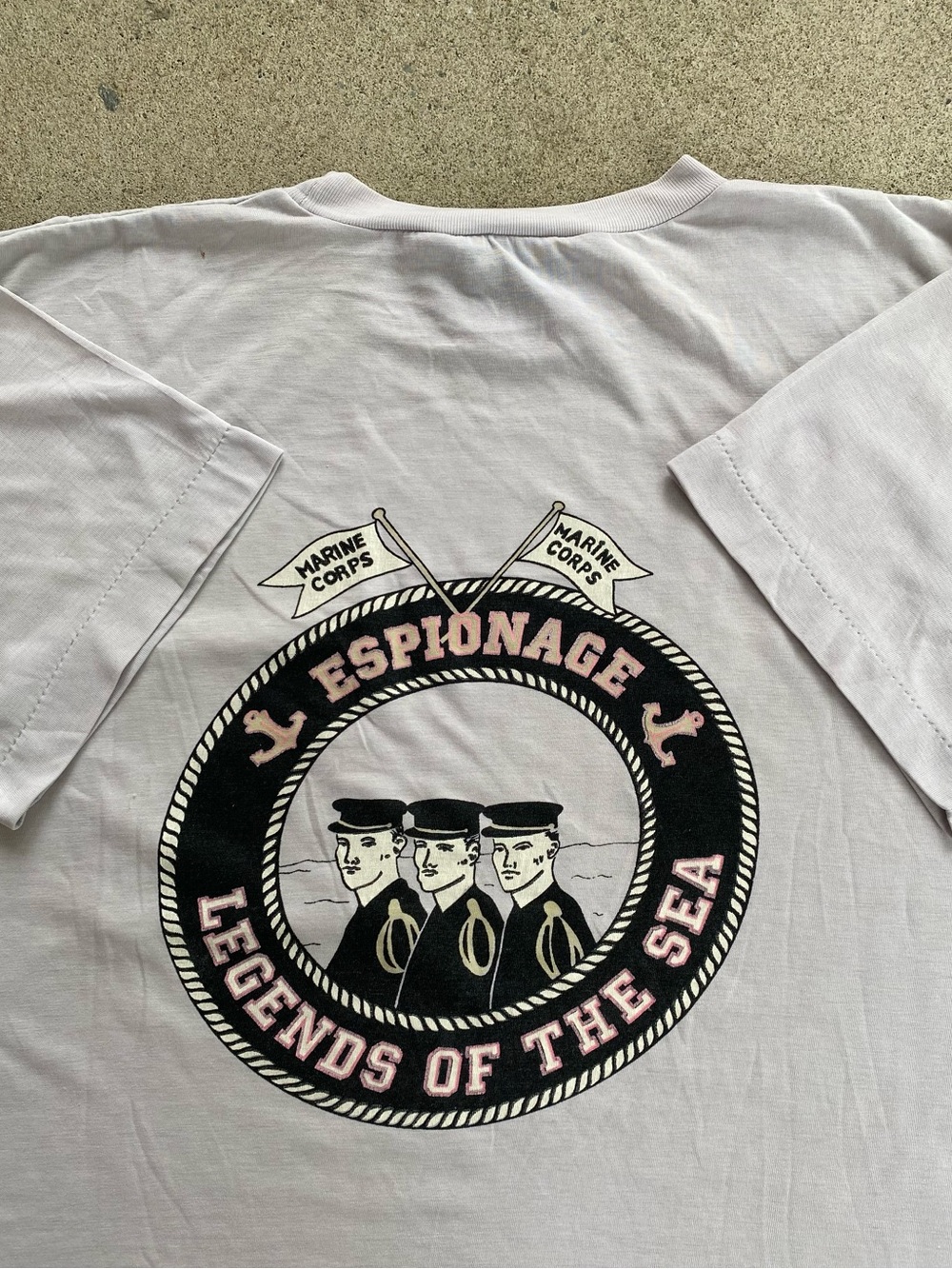 Vintage 1980s Espionnage Marine Boxy Pocket Tee Shirt